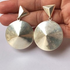 Vintage Art Deco 925 Sterling Silver Geometric Earrings Dangle 4.5 cm