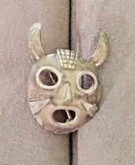 Vintage Sterling Silver Tribal Horned Diety Mask Brooch (111 – 2652)