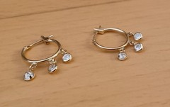 14k Gold Cubic Zirconia Drop Chandelier Huggie Dangle Wedding Earrings – 1 gram