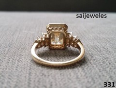 3CT Emerald Cut Diamond Lab-Created Vintage Engagement Ring 14K Rose Gold FN