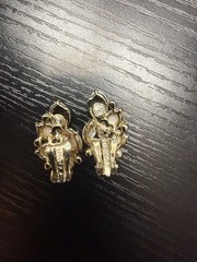 Lisner Signed Vintage Gold Tone & Faux Pearl Clip On Earrings