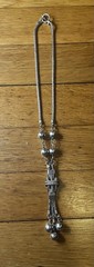 Vintage Brutalist Sterling Silver Lariat Necklace 925