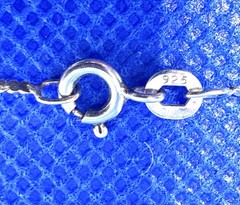 Herringbone S Wave Chain 925 Silver 15.5” 41cm Necklace VINTAGE Italy 1.5g