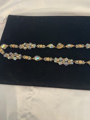 VTG NECKLACE LOT Rhinestones AB Pink Clear Red Black Gold Tone VOGUE NAPIER