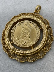VINTAGE HANDMADE Solid 22K Yellow Gold DIKRAN THE GREAT of ARMENIA Charm Pendant