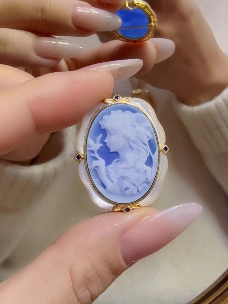 Antique style Cameo Pendant 925 Silver plated Vintage Necklace Estate Jewelry131