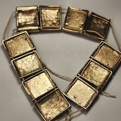 Vintage 1930s Guilloché Enamel Celluloid Cameo Panel Bracelet Art Deco Green