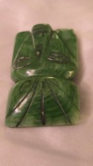 Vintage Mayan/Aztec Mexican Jade Gemstone Tribal Head/Mask/Face Pin, 2 Inches