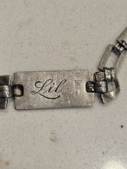 Vintage 1940s-1950s Sterling Silver Bracelet BETTY LIL Signed