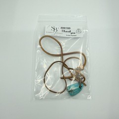 Leather Cord Necklace Faux Turquoise Blue Stone Pendant Casual Minimalist