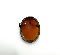Italian Hand-Carved Oval Cameo Brooch