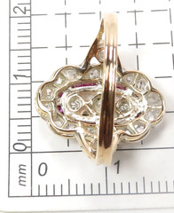 Victorian Edwardian Rose Diamond Engagement 14KY & Silver Rg Sz 6 UK-L1/2 EGLUSA