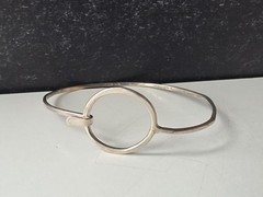 Vintage Artisan Sterling Silver Bangle Bracelet One of a Kind (OOAK), Organic