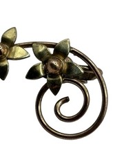 VTG Sterling Silver 925 Floral Ear Climber Swirl Earrings Gold Plated Clip On