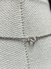 15. Vintage 925 Sterling Silver Ball charm Gemstone Beaded Sliding Necklace 17″