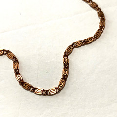 Vintage Bright Copper ‘S’ Snail Necklace Chain Link Dainty 17″
