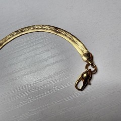 Vintage Lady Remington Bracelet Yellow Gold Plated Serpentine Floral Snake 7″ In