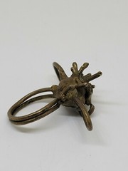 Vintage Brutalist Modernist Brass Abstract Free Form Ring Size 6