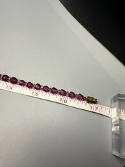Czech Deep Fuchsia Pink & Clear Faceted Graduated Bead Necklace Vintage 17” 30g