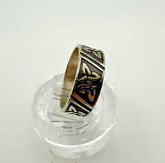 Vintage Mexico .925 Sterling Silver Modernist Ring Size 11.25