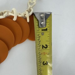 Vintage BAKELITE 1.5” Butterscotch Poker Chip Disk Cream Necklace 16.5”