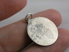 Mexican Sterling Silver Triple Mushroom Flower Pendant 925 3.1g 19mm Diameter