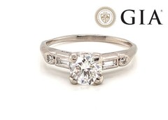 Art Deco .85ct Diamond Platinum Ring GIA I VVS1 Original 1930’s-1940’s
