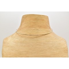 Vintage Choker Necklace Wire Collar Shiny Gold Metal Round Shiny NOS 1980s BinA7