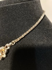 Vtg 70’s Marked Barclay’s Orange & Clear Rhinestone Statement 14 In Necklace