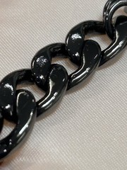 JUICY COUTURE Black Tone Chain Pave Heart & J Pendant Necklace NIB VINTAGE Y2K