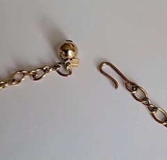 Wells Four Bead Gold Necklace 15″ 14K GF Mid Century Choker or Childs Adj J Hook