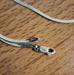 Vtg 925 Italy Sterling Silver 2.5mm Herringbone Chain 20″ Necklace