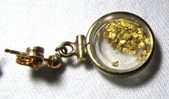 Cripple Creek Co Gold Nugget Capsule Earrings in OGP w/ COA ETC11046