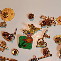 Assorted Lot of 41 Lapel Pins and Brooches AS IS 1 Lapel Pin Missing Back