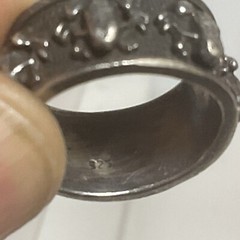 Vintage frogs Sterling Silver Ring Size 5.50 Oxidized Band