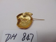 Vintage Signed Tora Tona Red bitten 1.75 inch Apple Brooch Pin