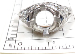 Antique Art Deco Setting Mounting Platinum Hold 6MM-8MM Ring Size 6 UK-L1/2