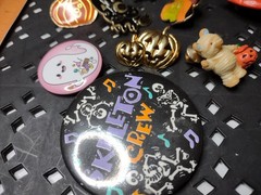 Lot Of 9 Halloween Themed Pins Brooches And Pin Back Buttons DMH10