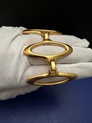 Vintage Crown Trifari Textured Gold Tone Oval Link Statement Bracelet Signed 6.7