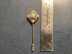 Vintage 1968 Sarah Coventry Remembrance Faux Torquoise Stick Pin