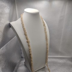 Vintage Rose Quartz Nugget Chip Necklace 16″