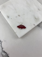 Vintage 925 Sterling Silver Red Enamel Nassau Bahamas Charm Pendant