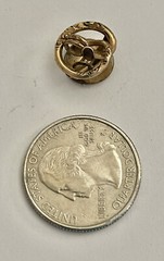 Antique Art Nouveau Edwardian Gold Filled Twisted Coil Stud Button As Is