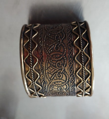 Tribal Cuff Bracelet Brass Bohemian Wide Statement Bangle Vintage