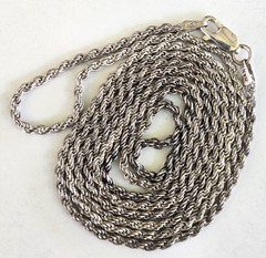 Vintage 925 Italy HAN Rope Chain Necklace 29.5″ 9.61 Grams
