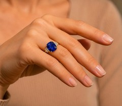 Vintage 18k Platinum Engagement Ring 10.41CT.Natural Cushion Blue Sapphire GIA