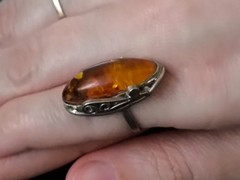 Vintage Soviet women’s ring with a non-precious metal stone women’s jewelry USSR
