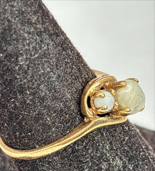 Vintage 10K Gold and Three-Stone Opal Bypass Ring
