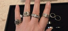 Vintage Mod Ring Lot Of 41.mens.14 Signed Avon ETA stainless Steel RSC