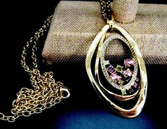 RJ GRAZIANO GOLD TONE CRYSTAL PENDANT STATEMENT LONG NECKLACE NIB